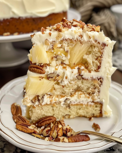 Southern Creamy Pineapple Pecan Cake – Kitchen Hit